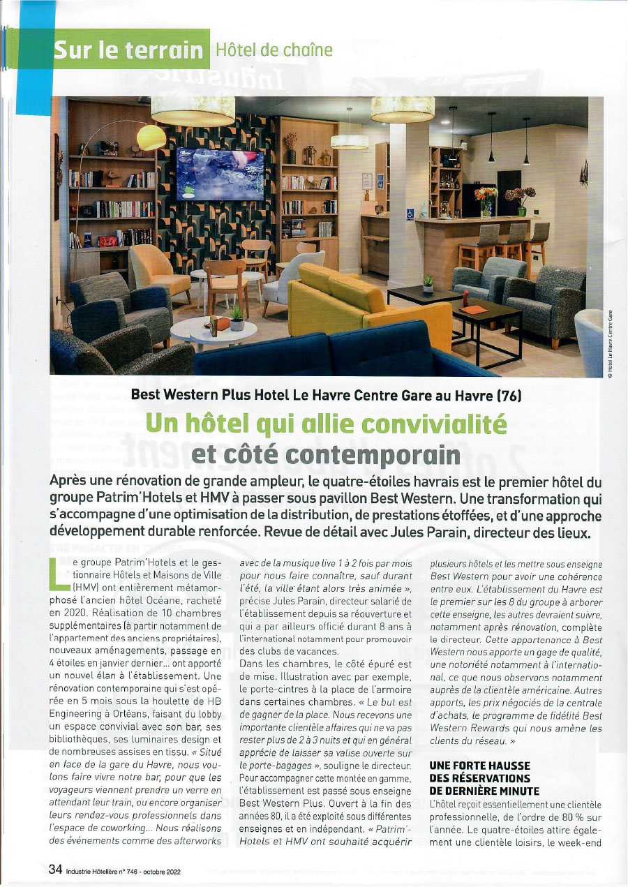 Article Best Western Le Havre centre gare